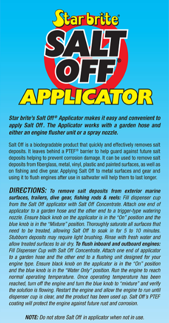 Salt Off applicator set motor spoeling engine flush zout motor onderhoud StarBrite toepassing JETSKI STORE